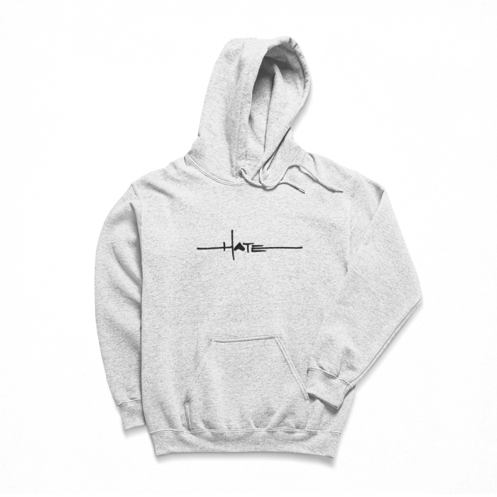 HATE Signature Line - Hoodie Heathered Grey